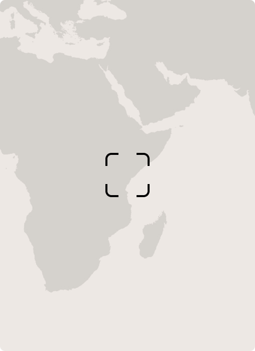 Map-style view centered on the eastern Atlantic near Africa and the Middle East, with a crosshair target icon at the central area over the ocean.
