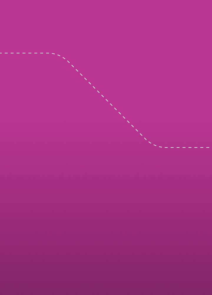 A magenta gradient background with a white dashed curved line sweeping diagonally from the left toward the lower right, creating a smooth wave across the image.