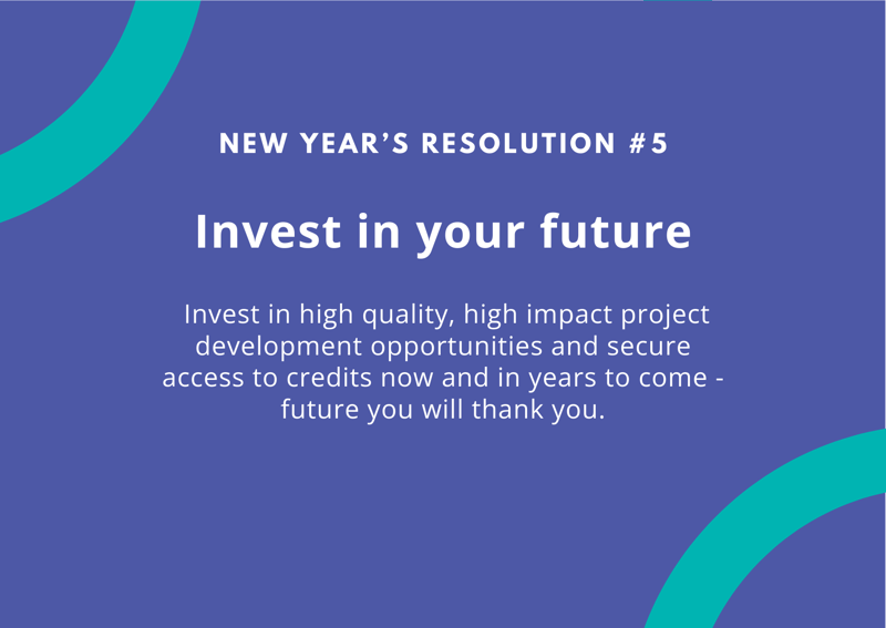 New Year’s Resolution #5: Invest in your future with high-quality, high-impact project development opportunities and secure access to credits now and in years to come.